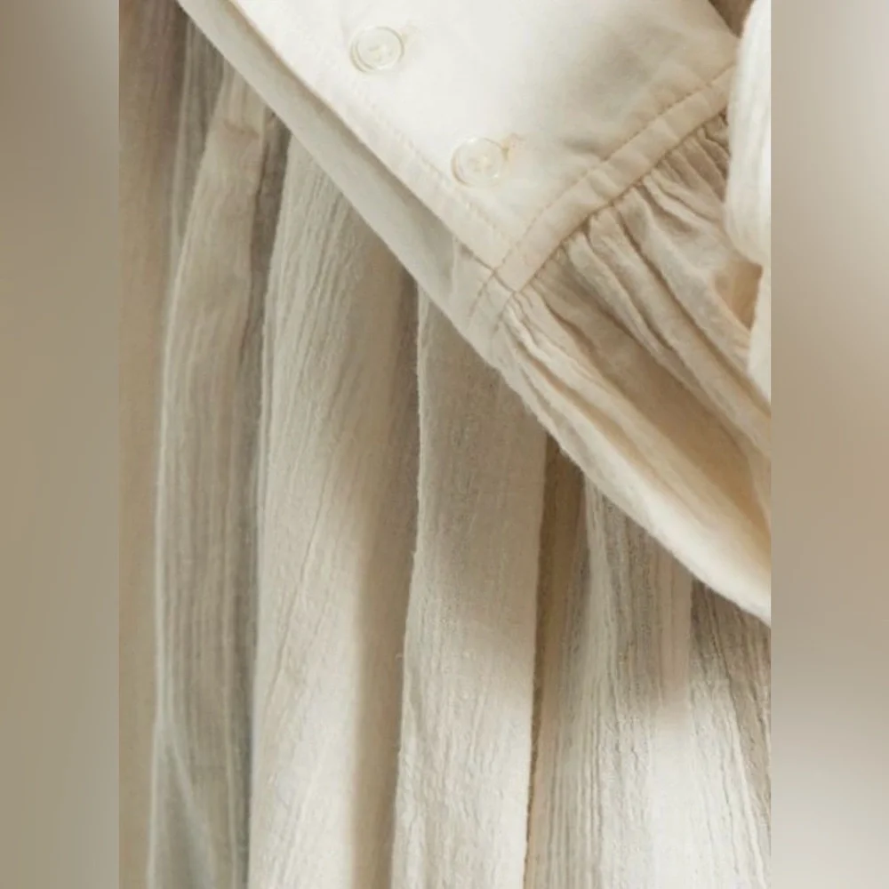 NWT FREE PEOPLE MALIBU CRINKLE TOP WHISPER WHITE - Picture 4 of 4